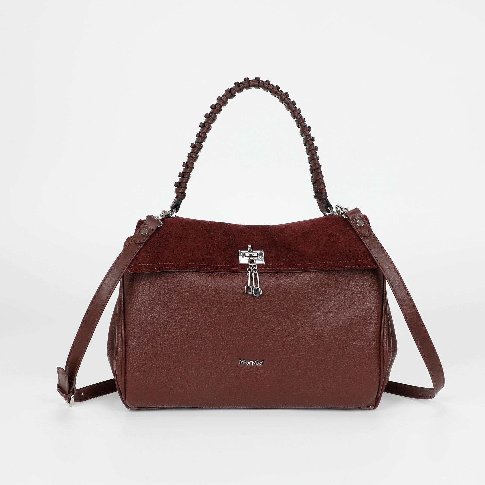 BORSA A SPALLA CON DETTAGLIO IN ECO SUEDE