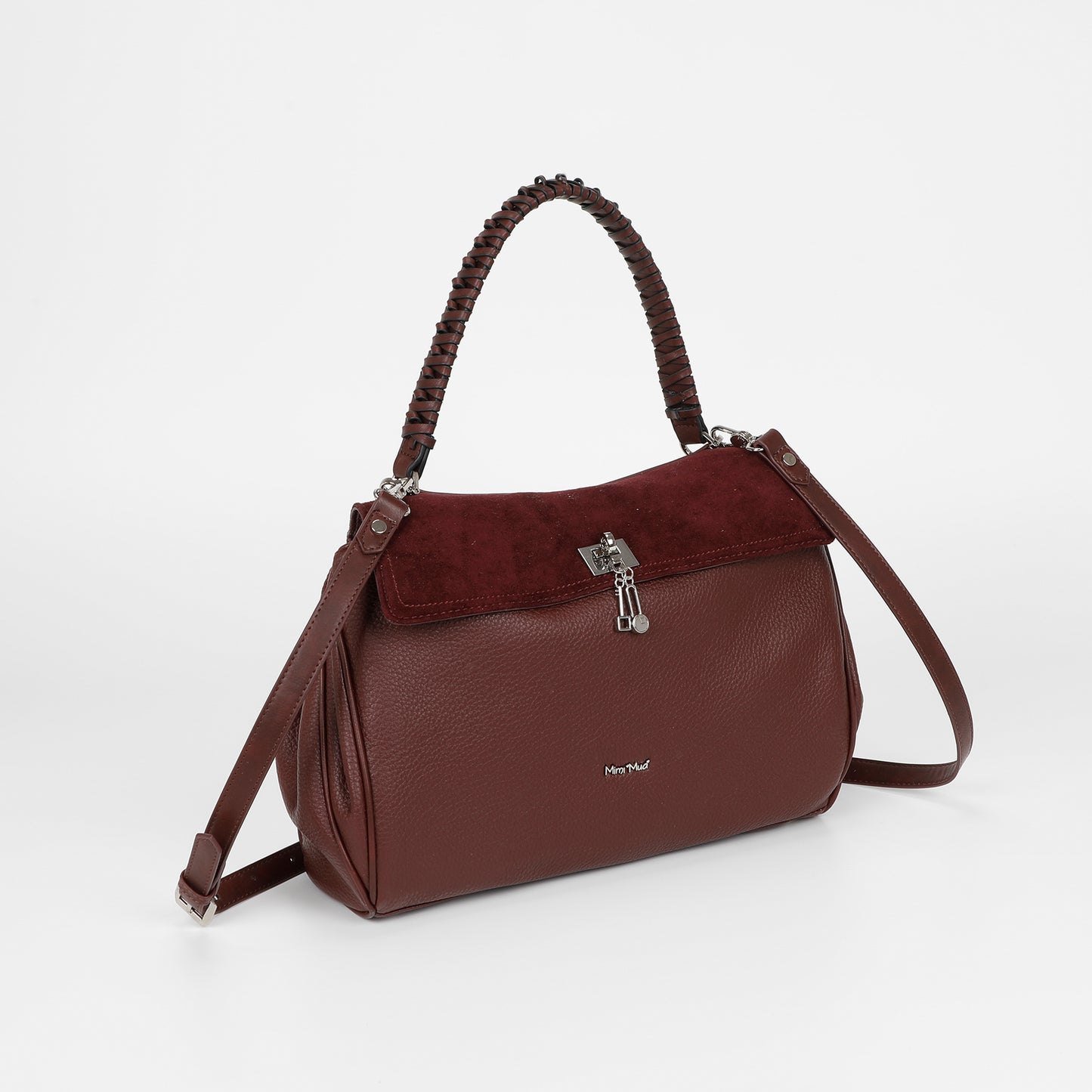BORSA A SPALLA CON DETTAGLIO IN ECO SUEDE