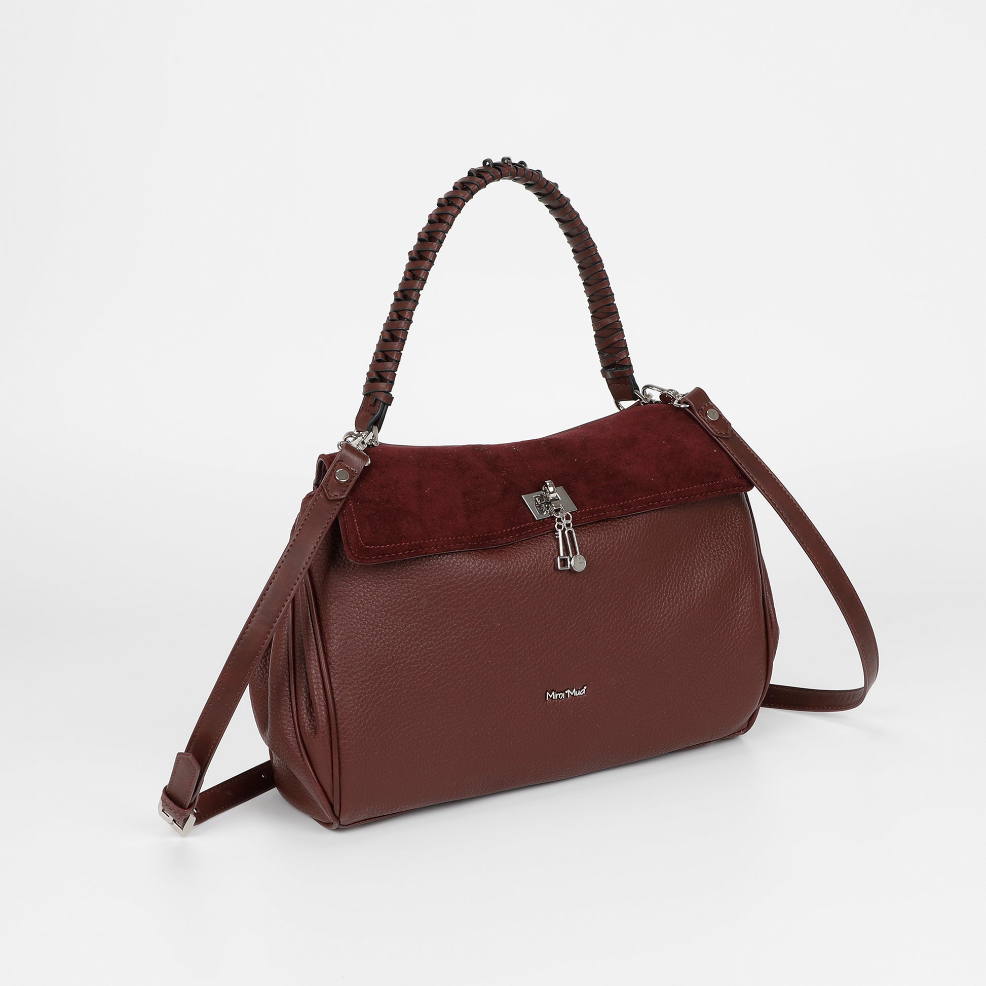 BORSA A SPALLA CON DETTAGLIO IN ECO SUEDE