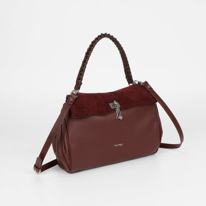 BORSA A SPALLA CON DETTAGLIO IN ECO SUEDE