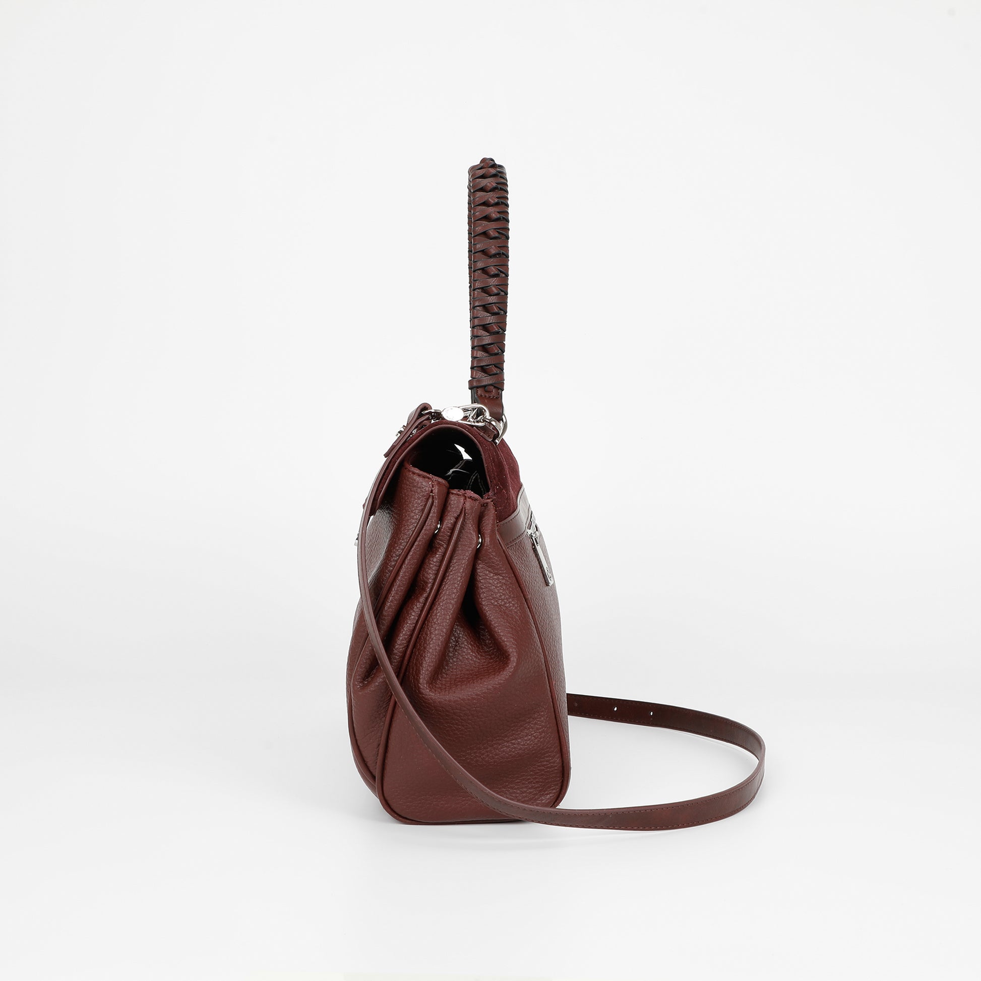 BORSA A SPALLA CON DETTAGLIO IN ECO SUEDE