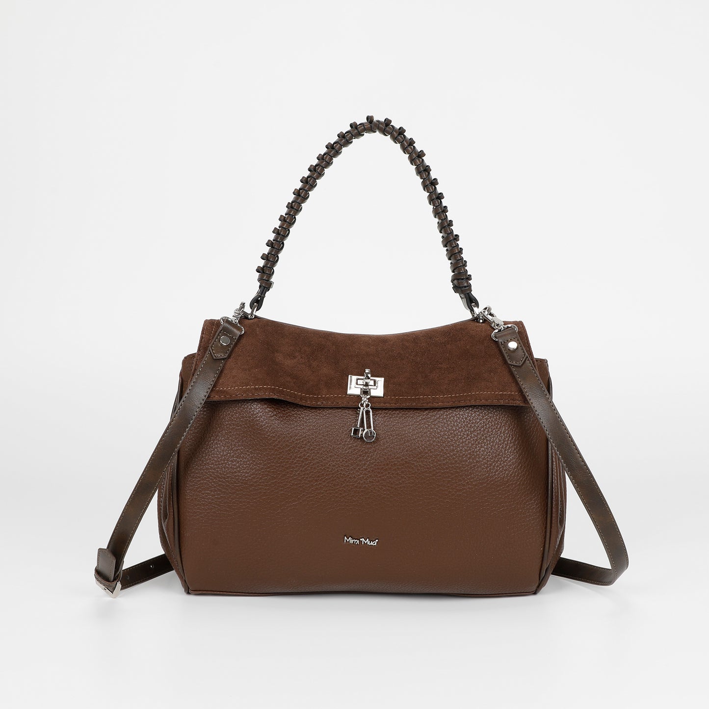 BORSA A SPALLA CON DETTAGLIO IN ECO SUEDE