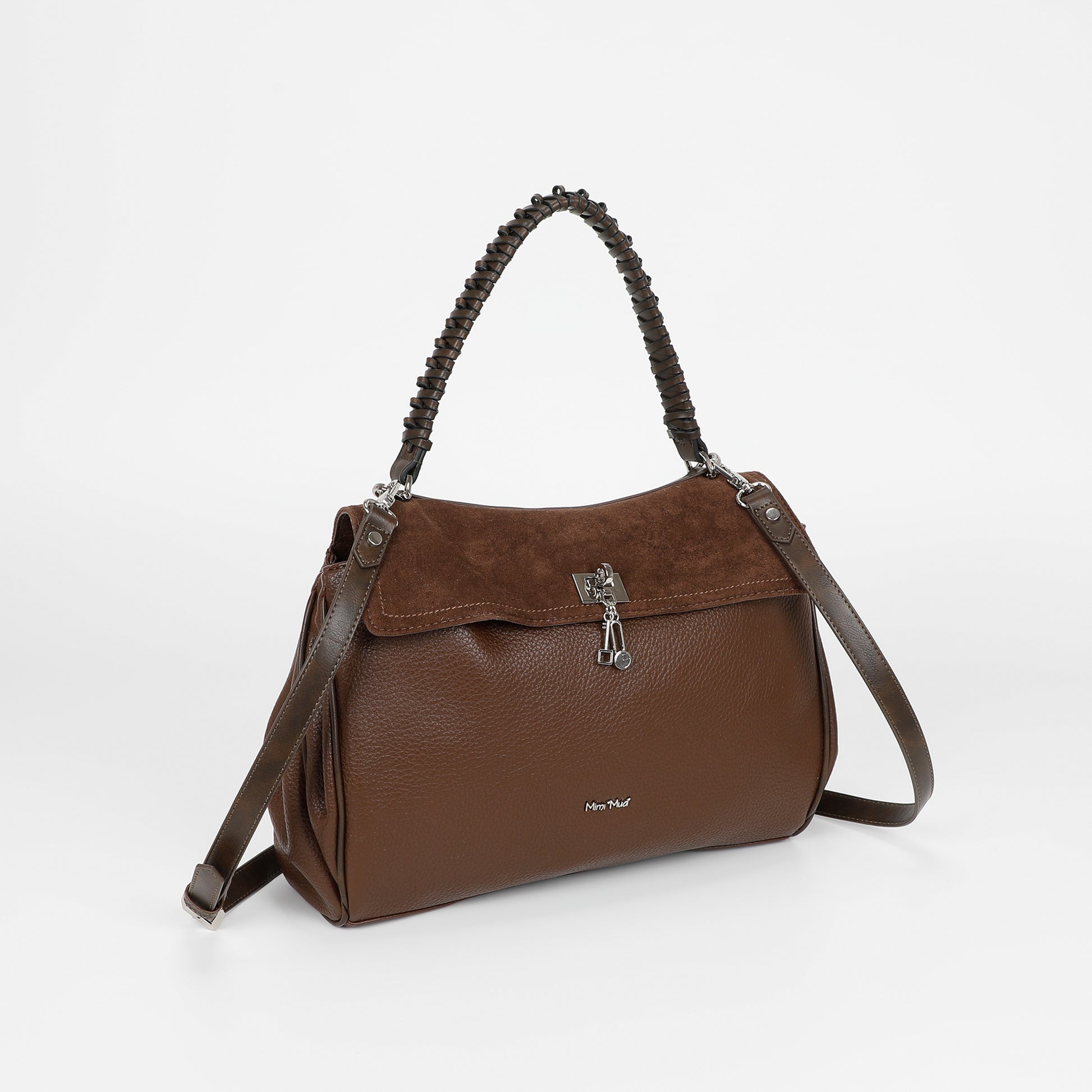 BORSA A SPALLA CON DETTAGLIO IN ECO SUEDE