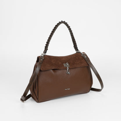 BORSA A SPALLA CON DETTAGLIO IN ECO SUEDE