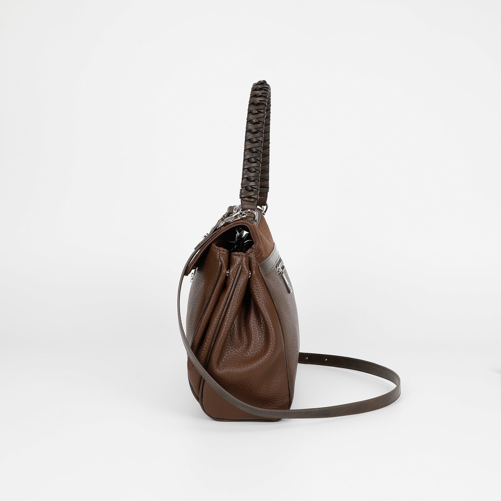 BORSA A SPALLA CON DETTAGLIO IN ECO SUEDE