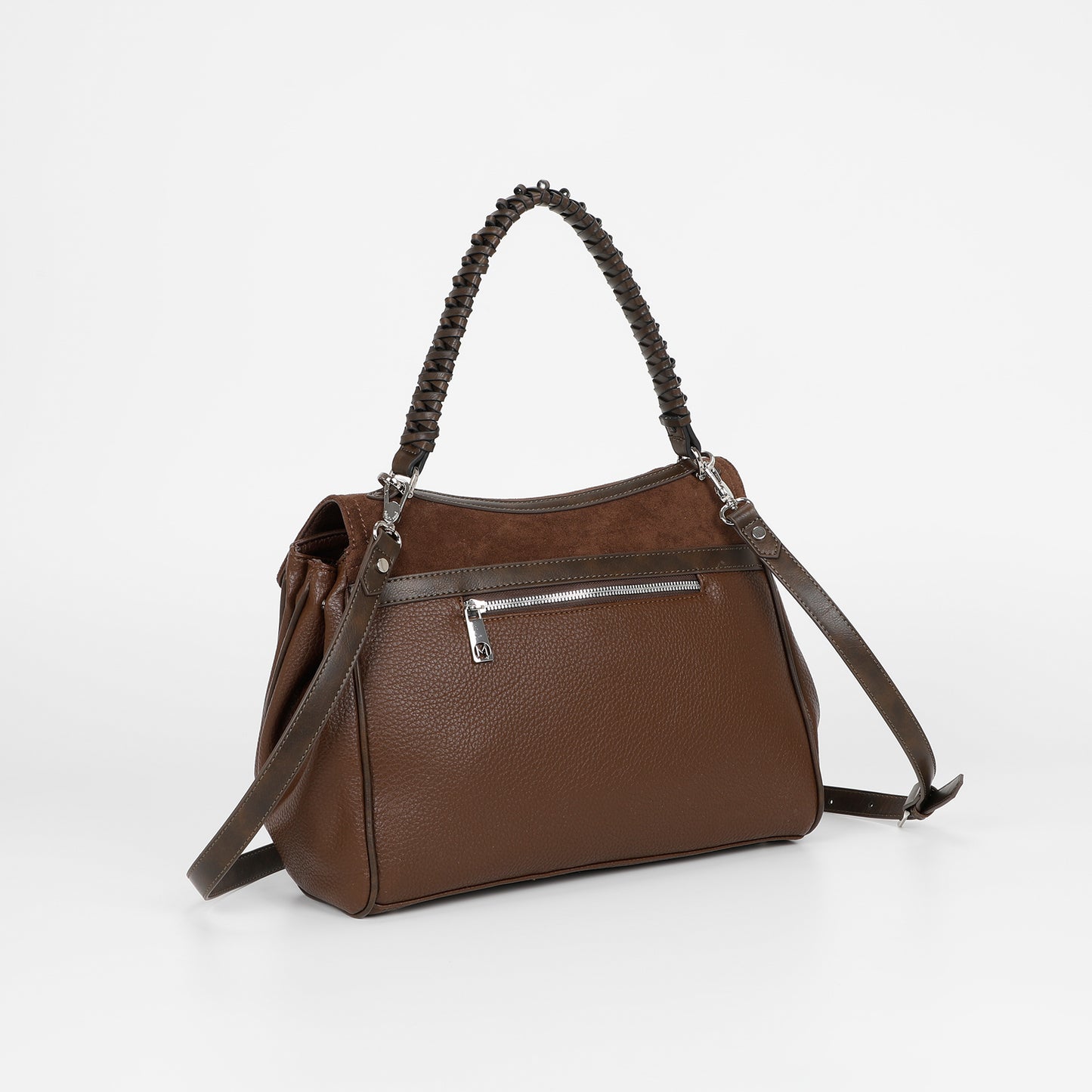 BORSA A SPALLA CON DETTAGLIO IN ECO SUEDE