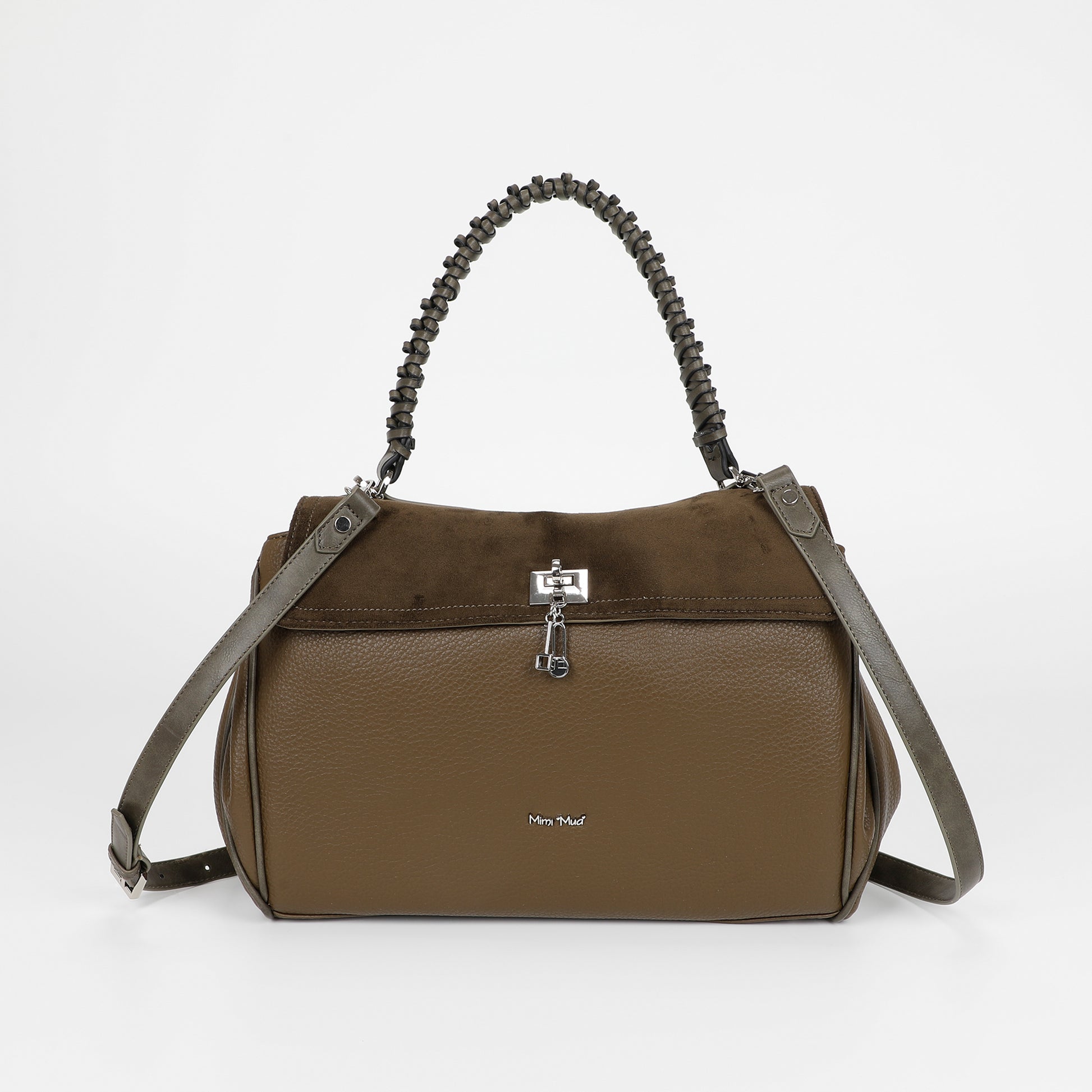 BORSA A SPALLA CON DETTAGLIO IN ECO SUEDE