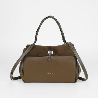 BORSA A SPALLA CON DETTAGLIO IN ECO SUEDE