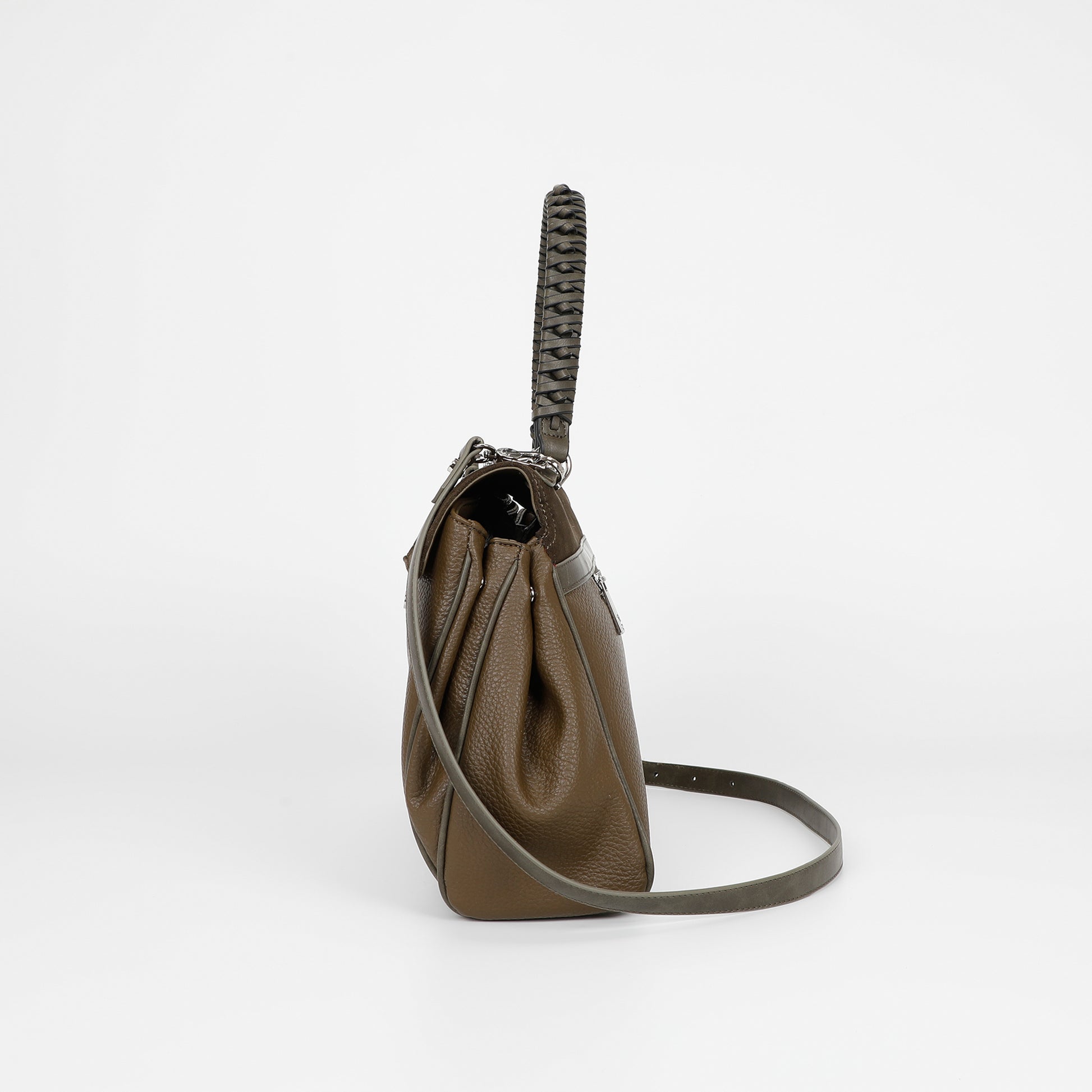 BORSA A SPALLA CON DETTAGLIO IN ECO SUEDE