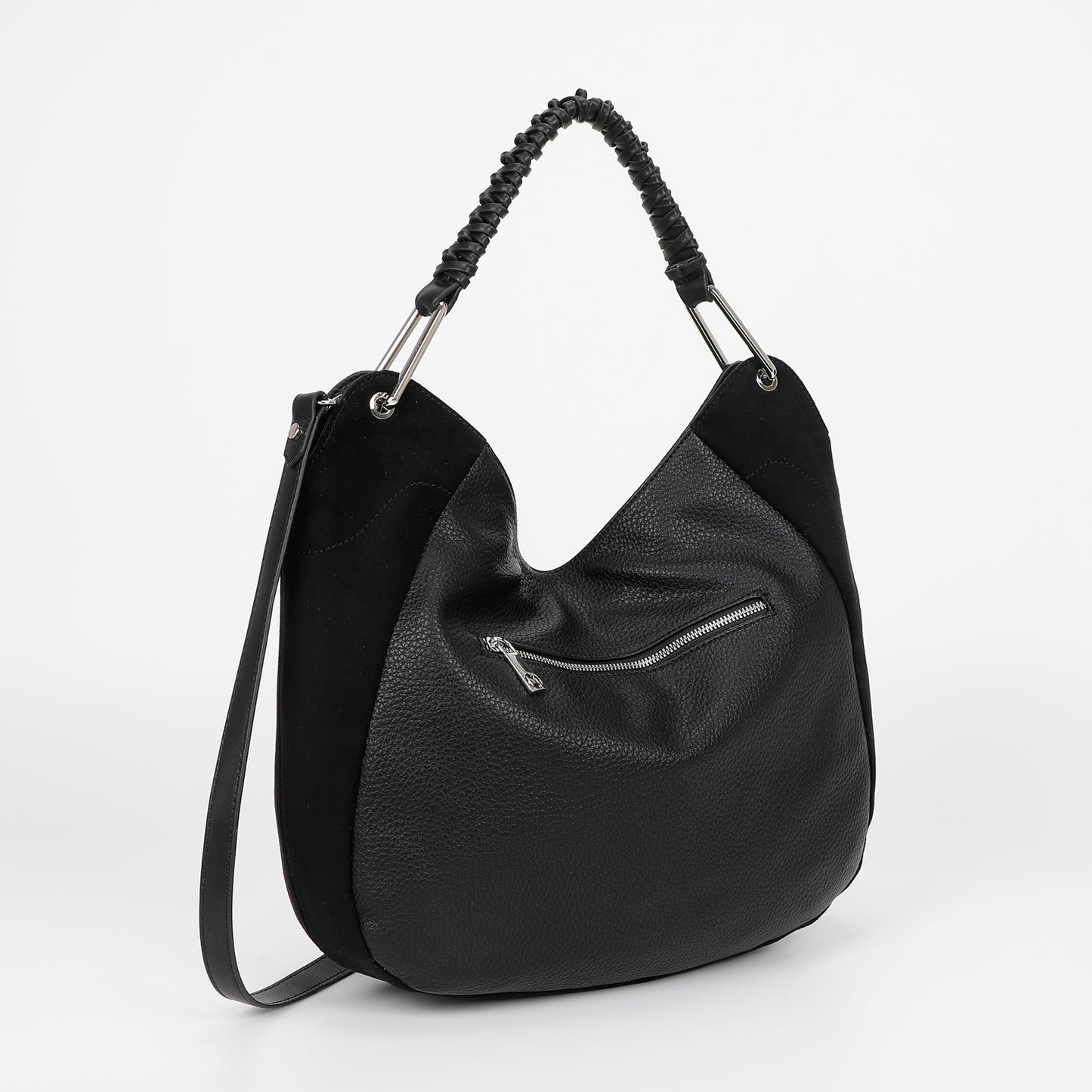 BORSA A SACCA CON DETTAGLIO IN ECO SUEDE
