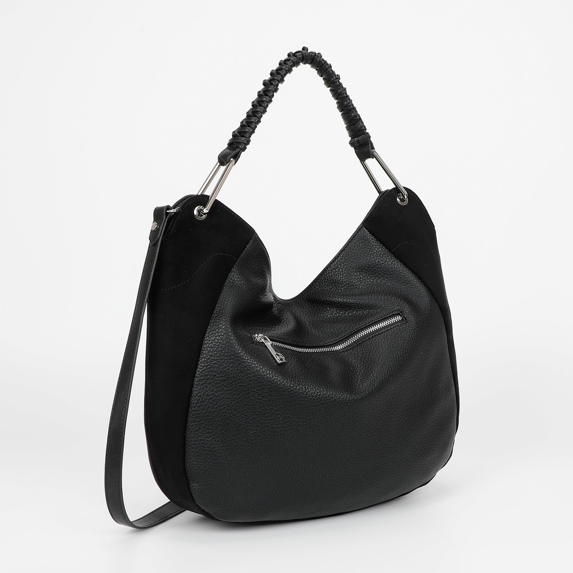 BORSA A SACCA CON DETTAGLIO IN ECO SUEDE