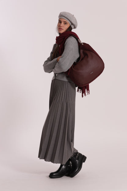 BORSA A SACCA CON DETTAGLIO IN ECO SUEDE