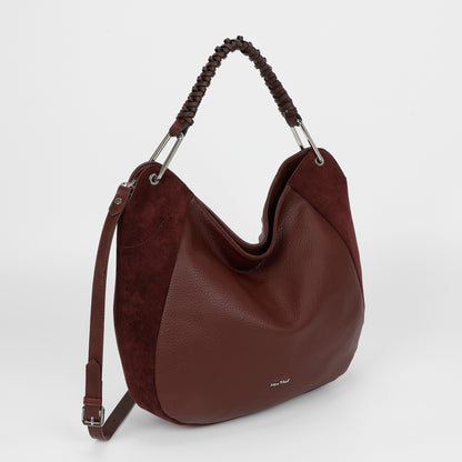 BORSA A SACCA CON DETTAGLIO IN ECO SUEDE