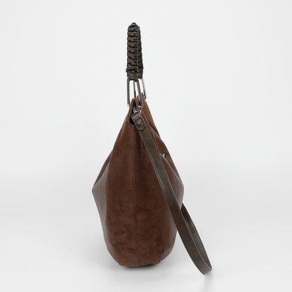BORSA A SACCA CON DETTAGLIO IN ECO SUEDE