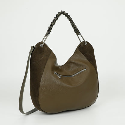 BORSA A SACCA CON DETTAGLIO IN ECO SUEDE