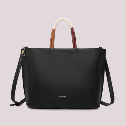 BORSA SHOPPING CON MANICO INTRECCIATO