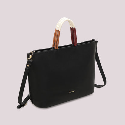 BORSA SHOPPING CON MANICO INTRECCIATO