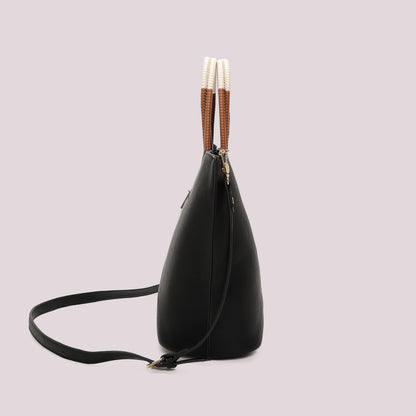 BORSA SHOPPING CON MANICO INTRECCIATO