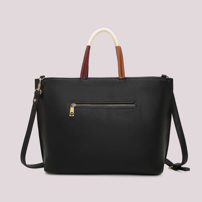 BORSA SHOPPING CON MANICO INTRECCIATO