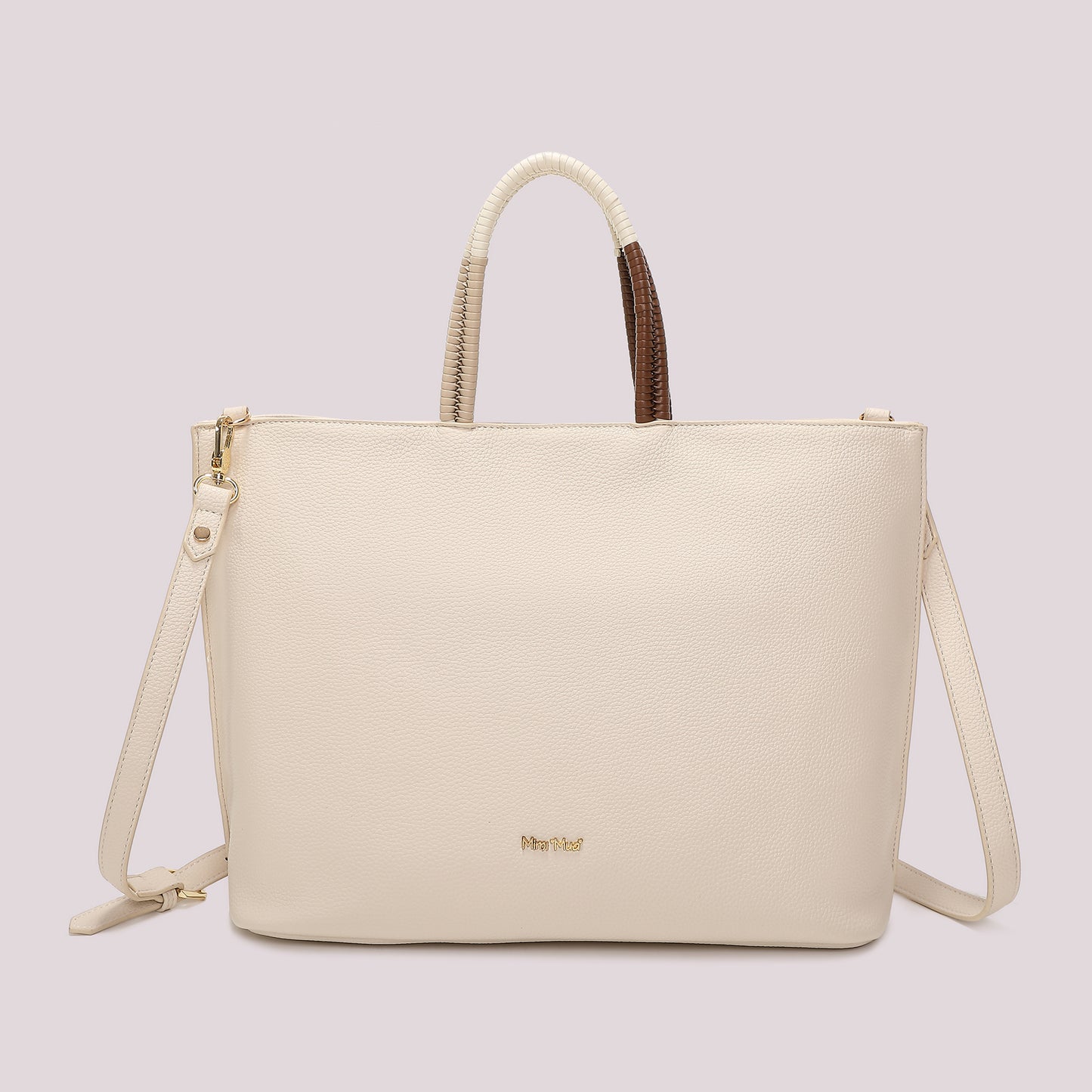 BORSA SHOPPING CON MANICO INTRECCIATO