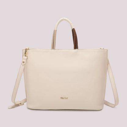 BORSA SHOPPING CON MANICO INTRECCIATO