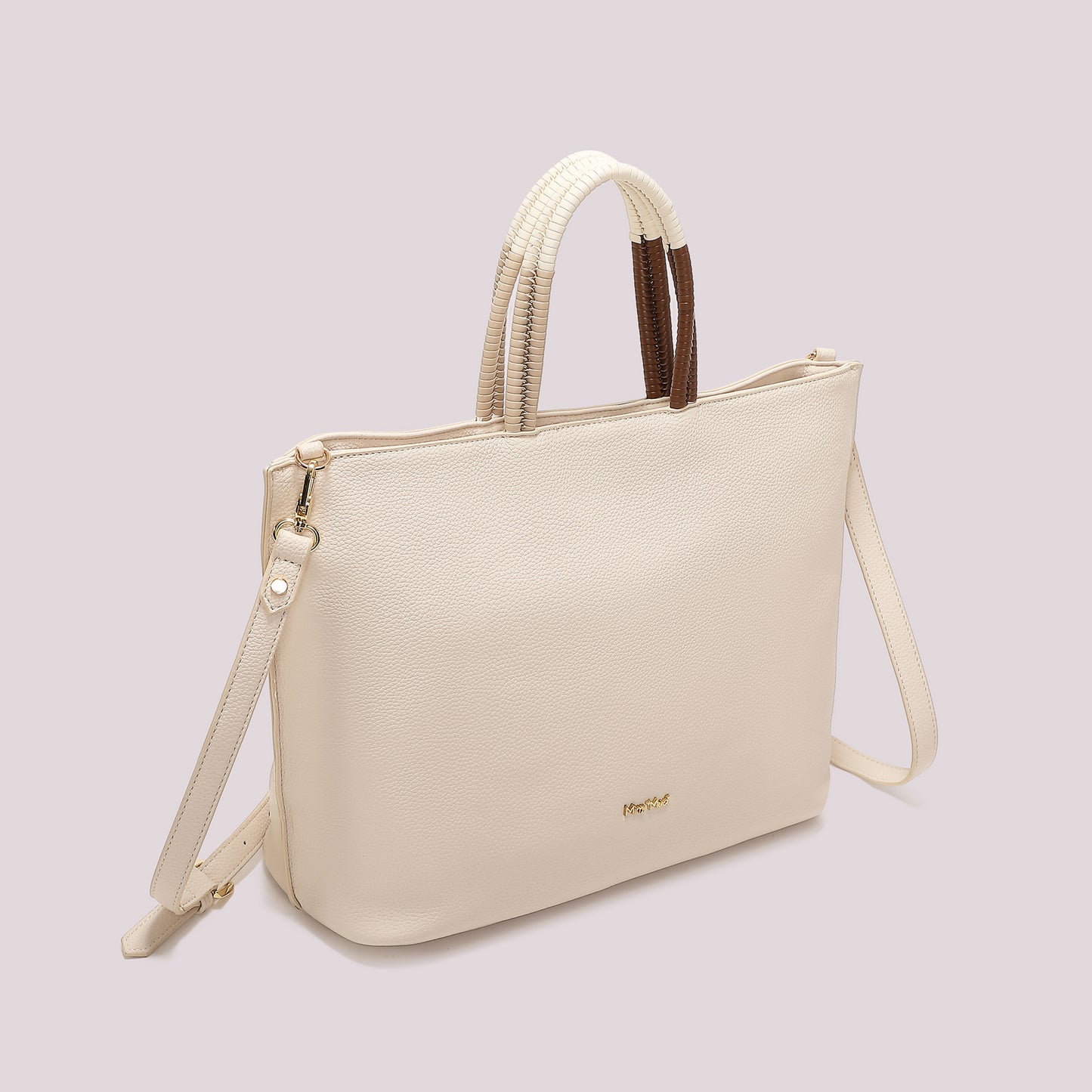 BORSA SHOPPING CON MANICO INTRECCIATO