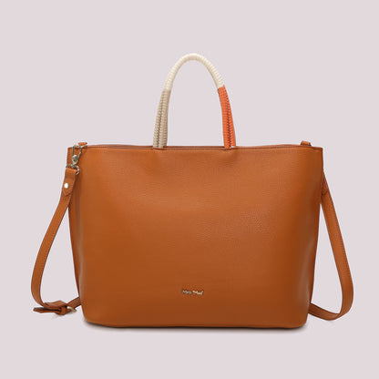 BORSA SHOPPING CON MANICO INTRECCIATO