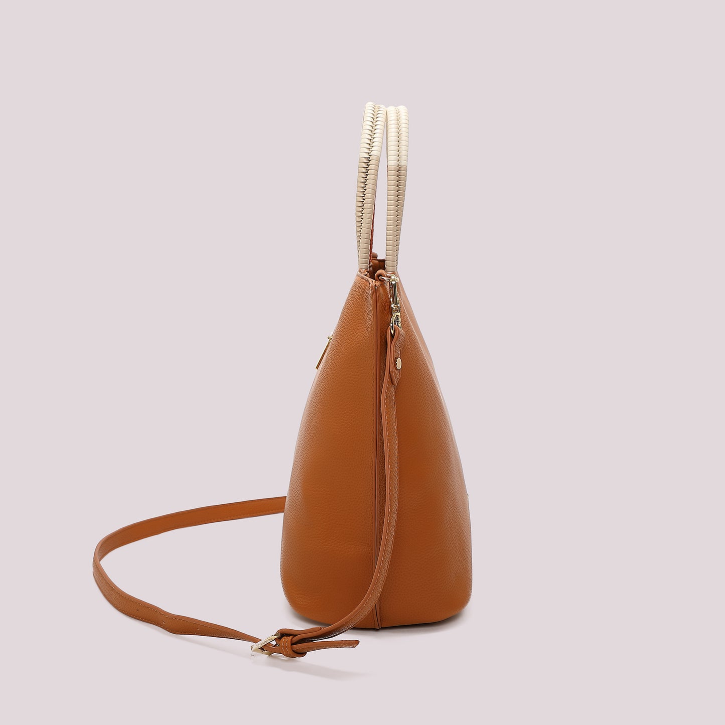 BORSA SHOPPING CON MANICO INTRECCIATO