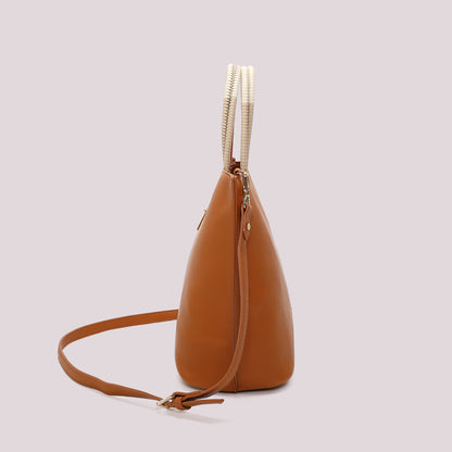 BORSA SHOPPING CON MANICO INTRECCIATO