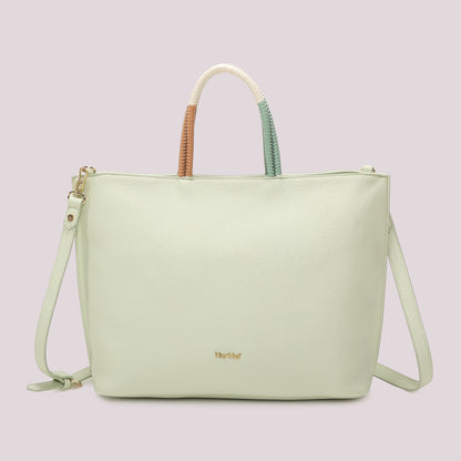 BORSA SHOPPING CON MANICO INTRECCIATO