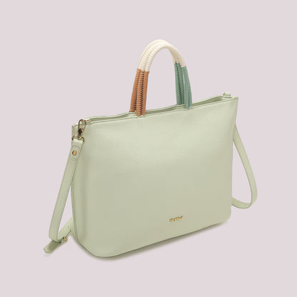 BORSA SHOPPING CON MANICO INTRECCIATO