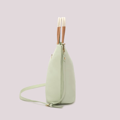 BORSA SHOPPING CON MANICO INTRECCIATO