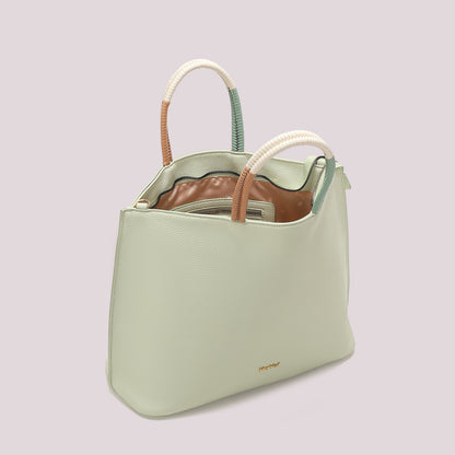 BORSA SHOPPING CON MANICO INTRECCIATO