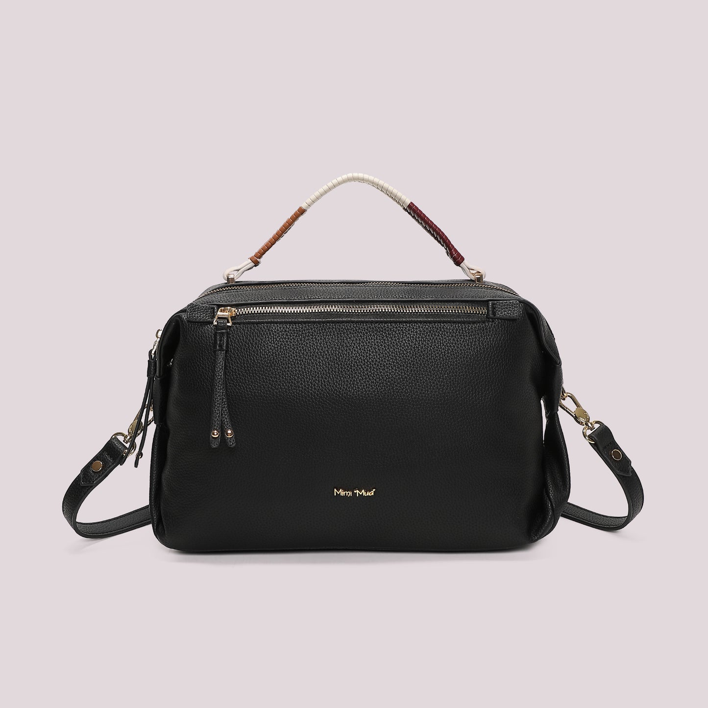 BORSA A BAULETTO CON MANICO INTRECCIATO