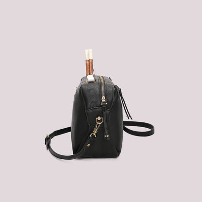 BORSA A BAULETTO CON MANICO INTRECCIATO