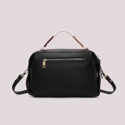 BORSA A BAULETTO CON MANICO INTRECCIATO