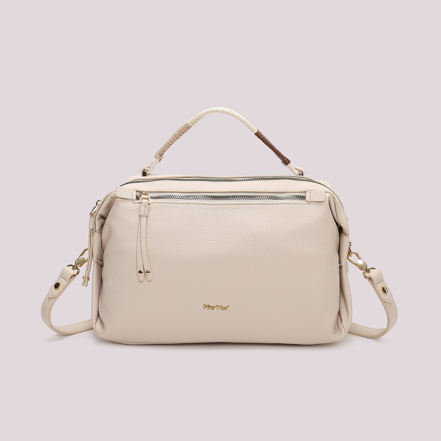 BORSA A BAULETTO CON MANICO INTRECCIATO