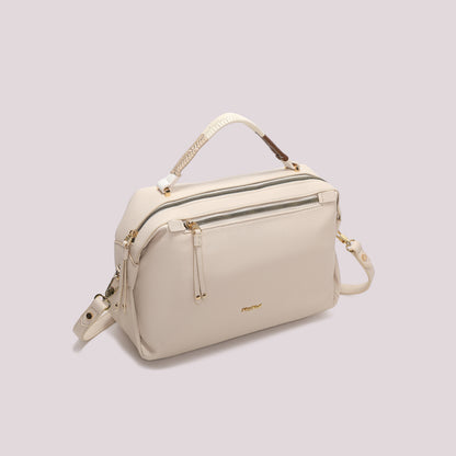 BORSA A BAULETTO CON MANICO INTRECCIATO