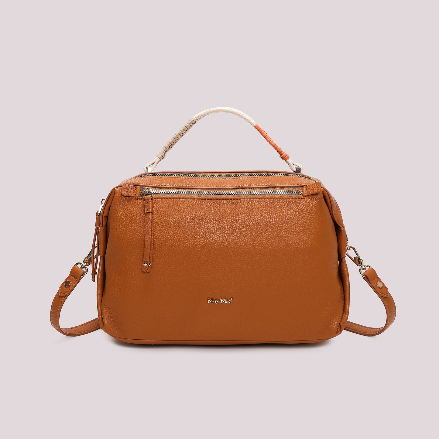 BORSA A BAULETTO CON MANICO INTRECCIATO