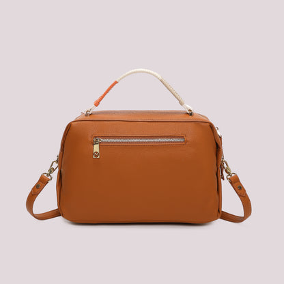 BORSA A BAULETTO CON MANICO INTRECCIATO