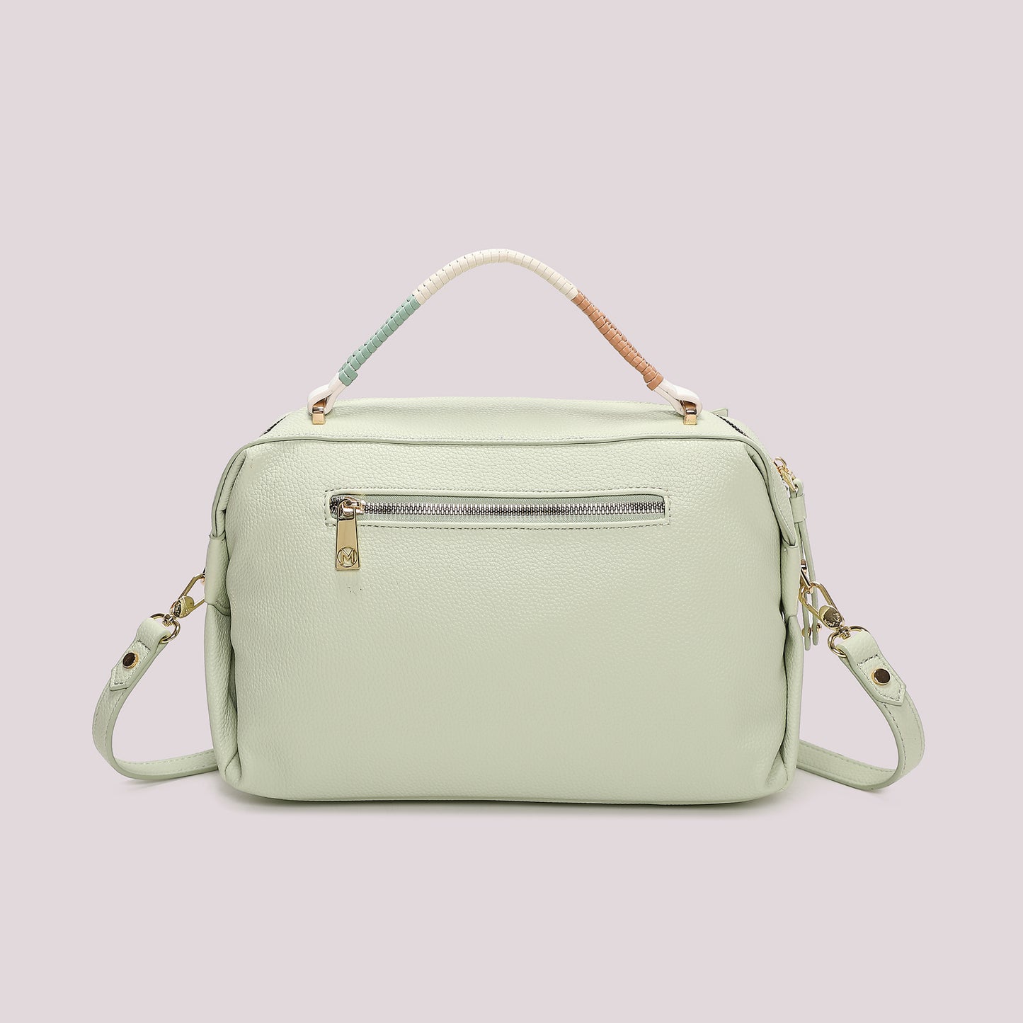 BORSA A BAULETTO CON MANICO INTRECCIATO