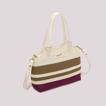 BORSA A MANO IN MAGLIA A RIGHE