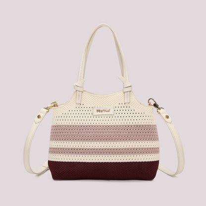 BORSA A MANO IN MAGLIA A RIGHE