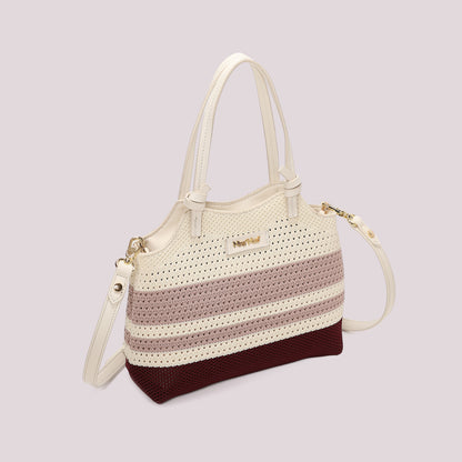 BORSA A MANO IN MAGLIA A RIGHE