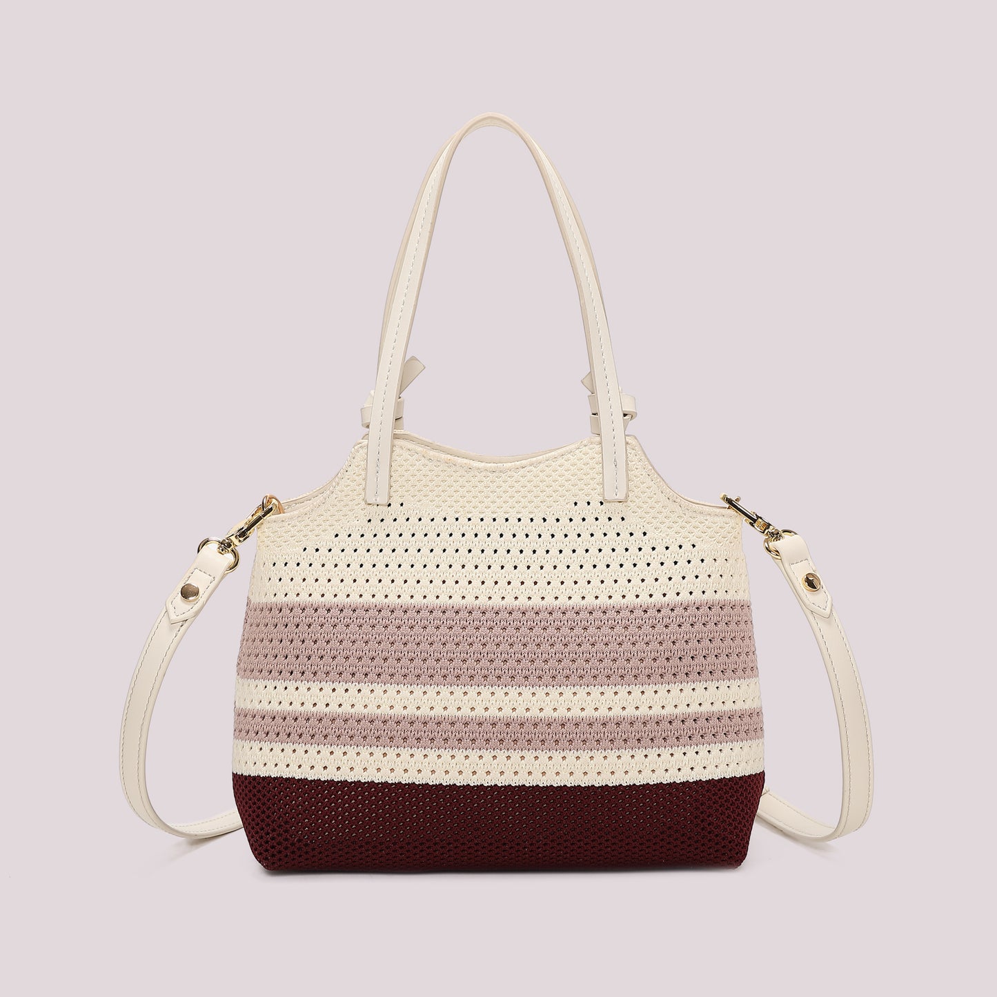 BORSA A MANO IN MAGLIA A RIGHE