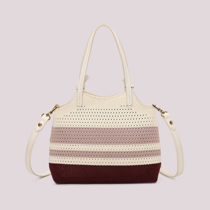 BORSA A MANO IN MAGLIA A RIGHE