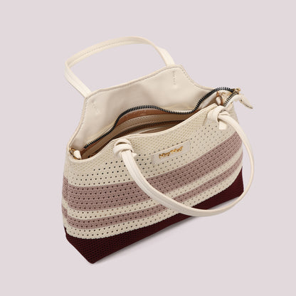 BORSA A MANO IN MAGLIA A RIGHE