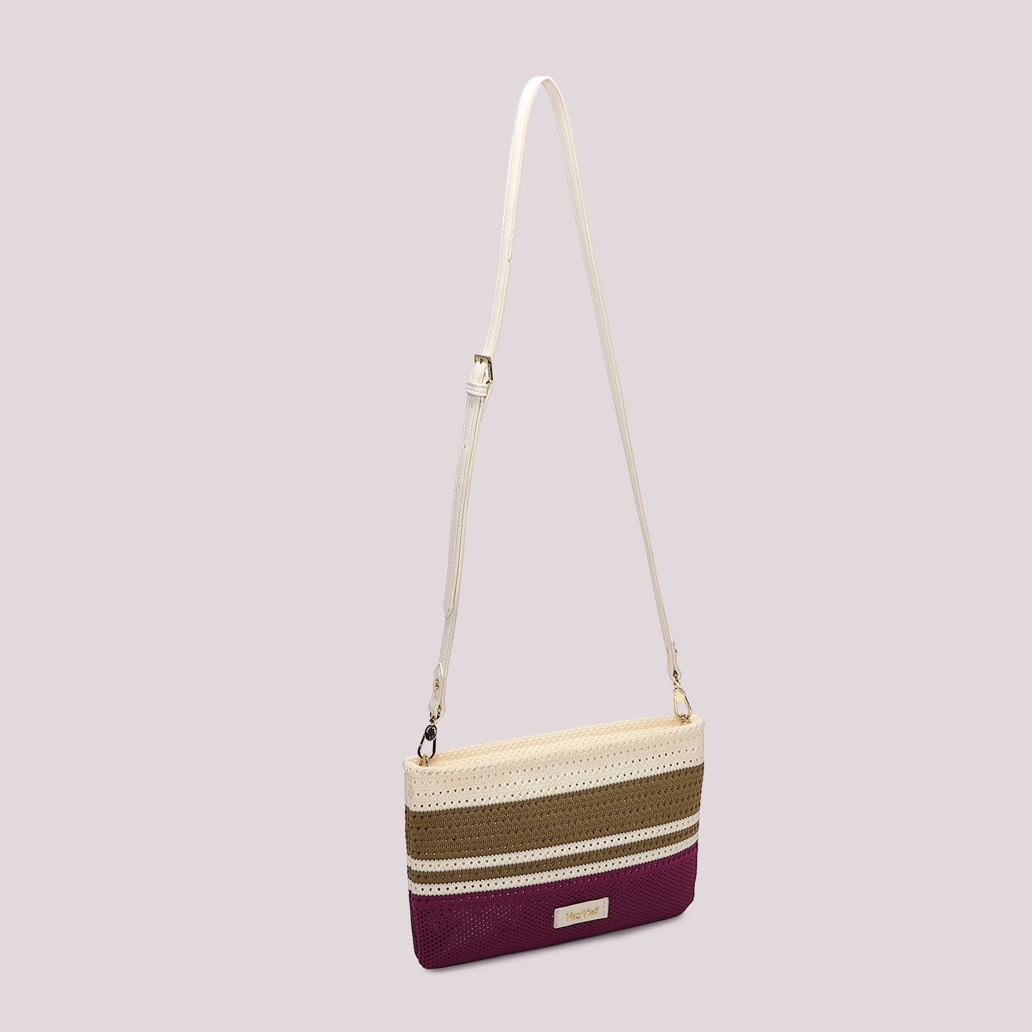 BORSA A BUSTA IN MAGLIA A RIGHE