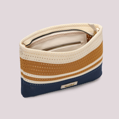 BORSA A BUSTA IN MAGLIA A RIGHE