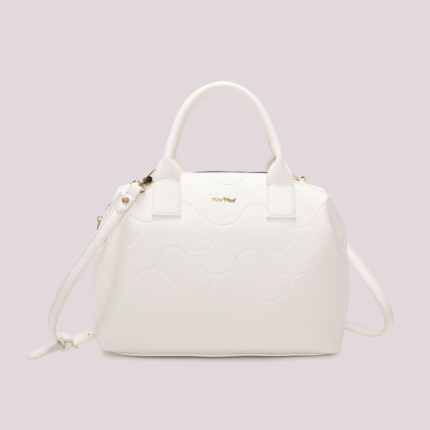 BORSA A BAULETTO CON MOTIVO AD ONDA